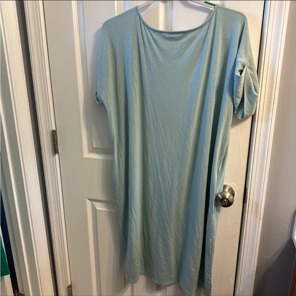 Light Green Casual T-Shirt  Dress - Picture 2 of 3